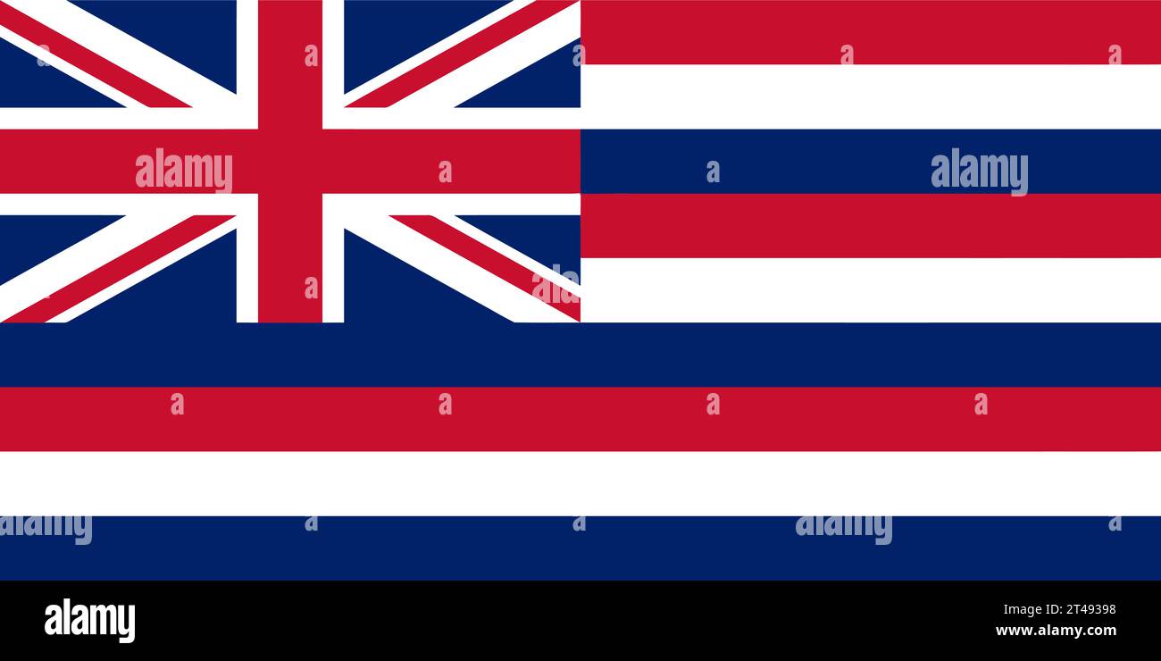 Vector image of Hawaii State flag. Ka Hae Hawaii. Proportion23. EPS10 Stock Vector Image & Art