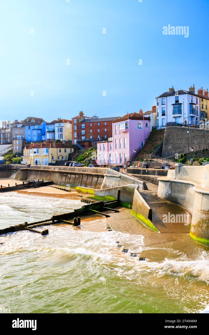 A mixture of colourful architecture on the seafront above the pier in