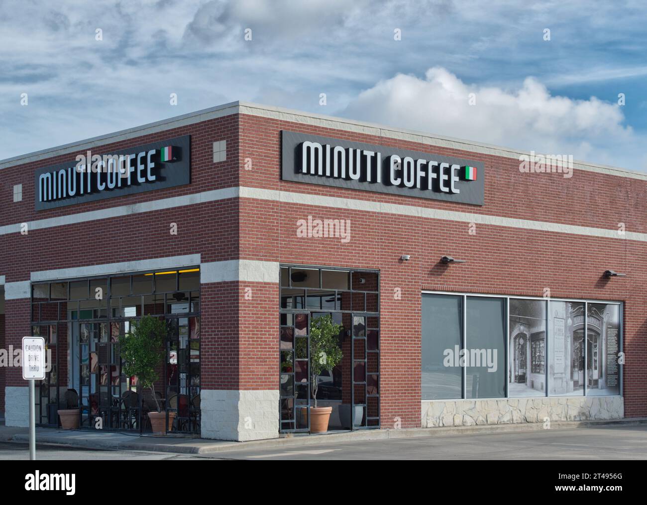 Houston, Texas USA 09242023 Minuti Coffee business storefront