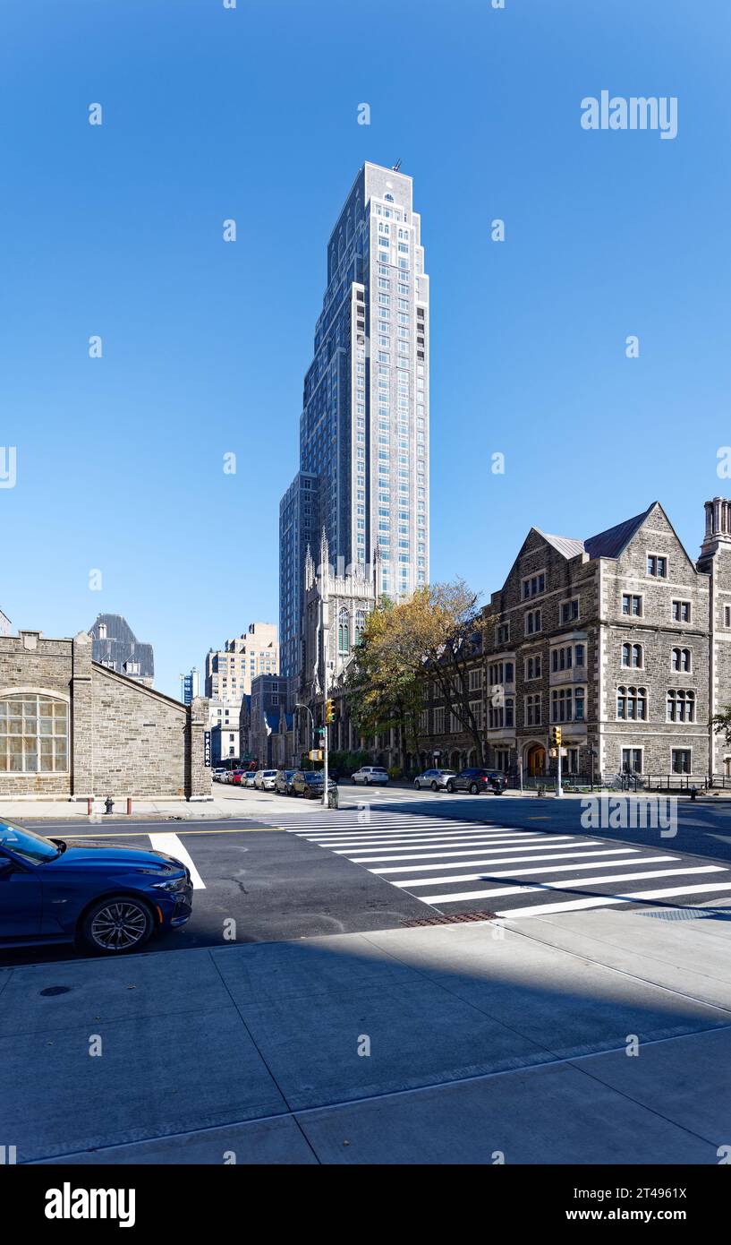 Robert A.M. Stern Architects designed Claremont Hall to rise 41 floors within Union Theological Seminary’s courtyard in complementary color and style. Stock Photo