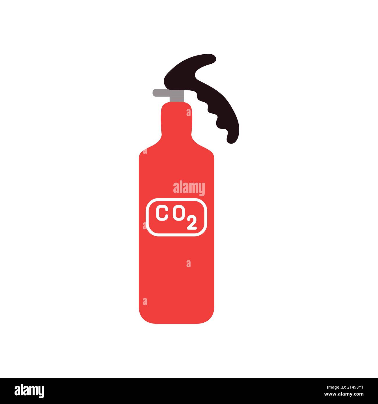 Fire Extinguisher Color Icon Portable Fire Fighting Equipment Vector Isolated Illustration 