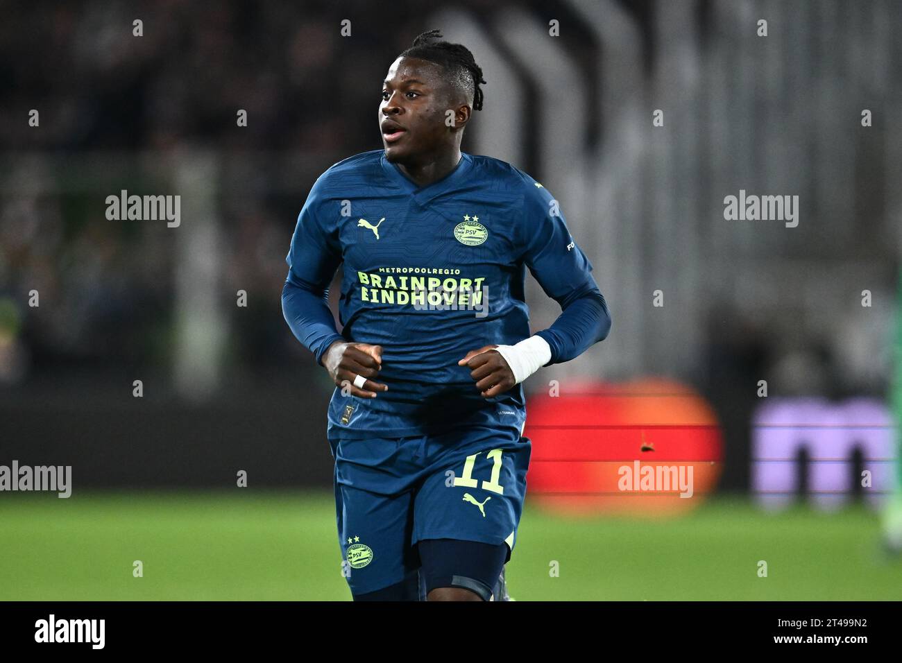 LENS, FRANCE - OCTOBER 24: Johan Bakayoko of PSV Eindhoven during the UEFA Champions League match between RC Lens and PSV Eindhoven at Stade Bollaert- Stock Photo