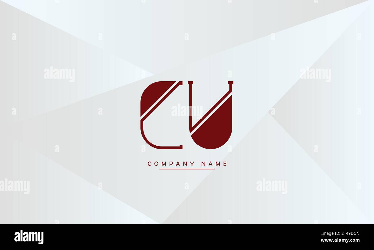 CU, UC Abstract Letters Logo Monogram Stock Vector