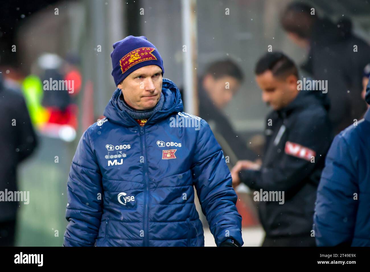 Drammen, Norway, 29th October 2023. Viking's manager Morten Jensen before the Eliteserien match between Strømsgodset and Viking at Marienlyst Stadium in Drammen.   Credit: Frode Arnesen/Alamy Live News Stock Photo