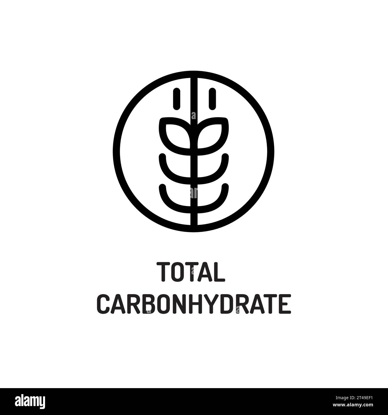 Total carbohydrates line black icon. Nutrition facts Stock Vector Image