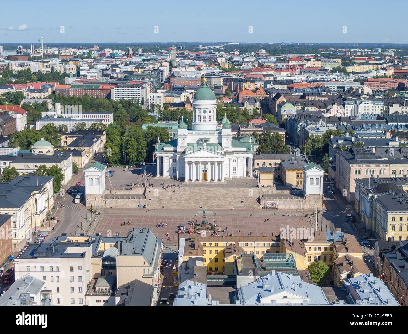 Aerial photo of the Helsinki cathedral Stock Photo