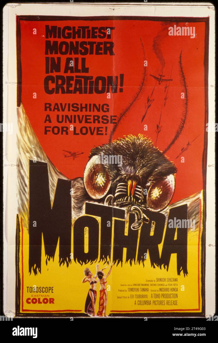 Film poster for Mothra Originally a Japanese film released in 1961 an Film poster for Mothra Originally a Japanese film released in 1961 an