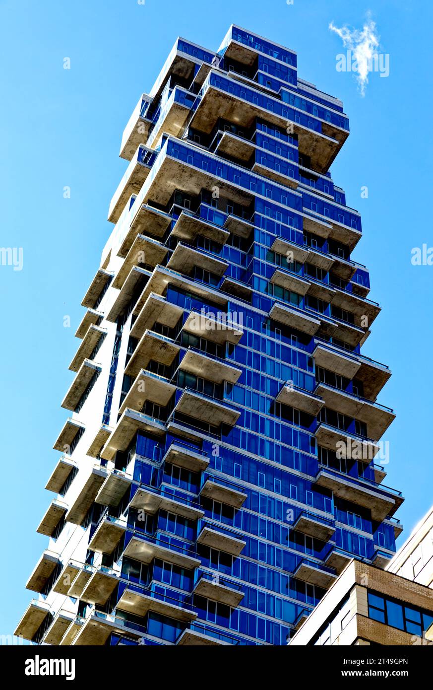 Manhattan’s controversial 56 Leonard Street in Tribeca, aka Jenga Building for its cantilevered units. Stock Photo