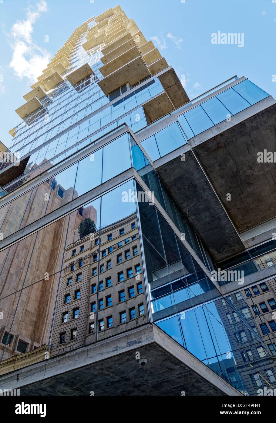 Manhattan’s controversial 56 Leonard Street in Tribeca, aka Jenga Building for its cantilevered units.  (creative toning) Stock Photo