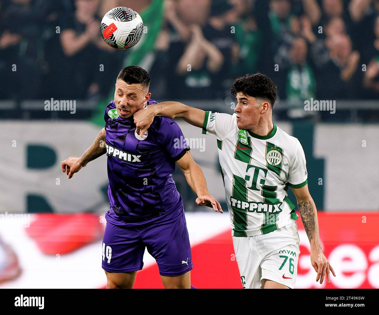 BUDAPEST, HUNGARY - APRIL 2: Krisztian Lisztes of Ferencvarosi TC  celebrates with teammates after scoring a goal during the Hungarian OTP  Bank Liga match between Ferencvarosi TC and MOL Fehervar FC at