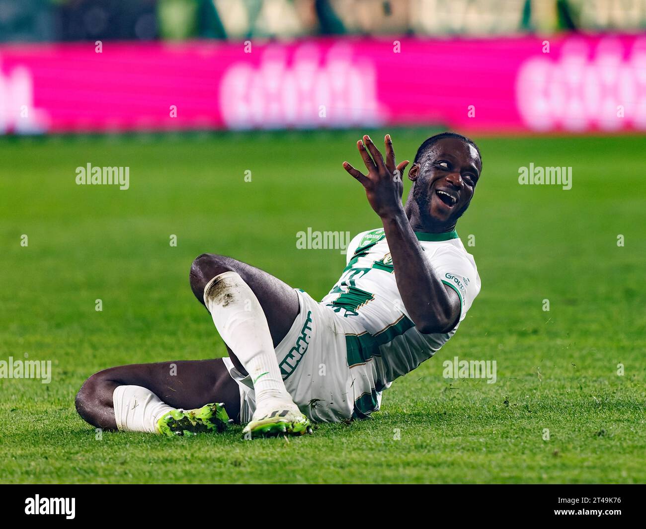 Amer Gojak of Ferencvarosi TC celebrates after scoring a goal with