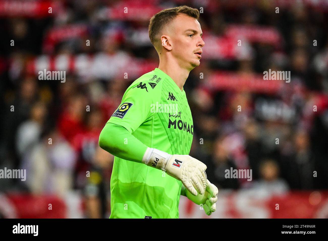Lille, France. October 29, 2023, Villeneuve-d'Ascq, France, France: Philipp KOHN of Monaco during the Ligue 1 match between Lille OSC (LOSC) and AS Monaco at Pierre Mauroy Stadium on October 29, 2023 in Villeneuve-d'Ascq near Lille, France. (Credit Image: © Matthieu Mirville/ZUMA Press Wire) EDITORIAL USAGE ONLY! Not for Commercial USAGE! Credit: ZUMA Press, Inc./Alamy Live News Stock Photo
