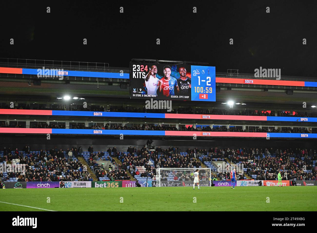 LONDON, ENGLAND - OCTOBER 27:  Scoreboard during the Premier League match between Crystal Palace and Tottenham Hotspur at Selhurst Park on October 27, Stock Photo