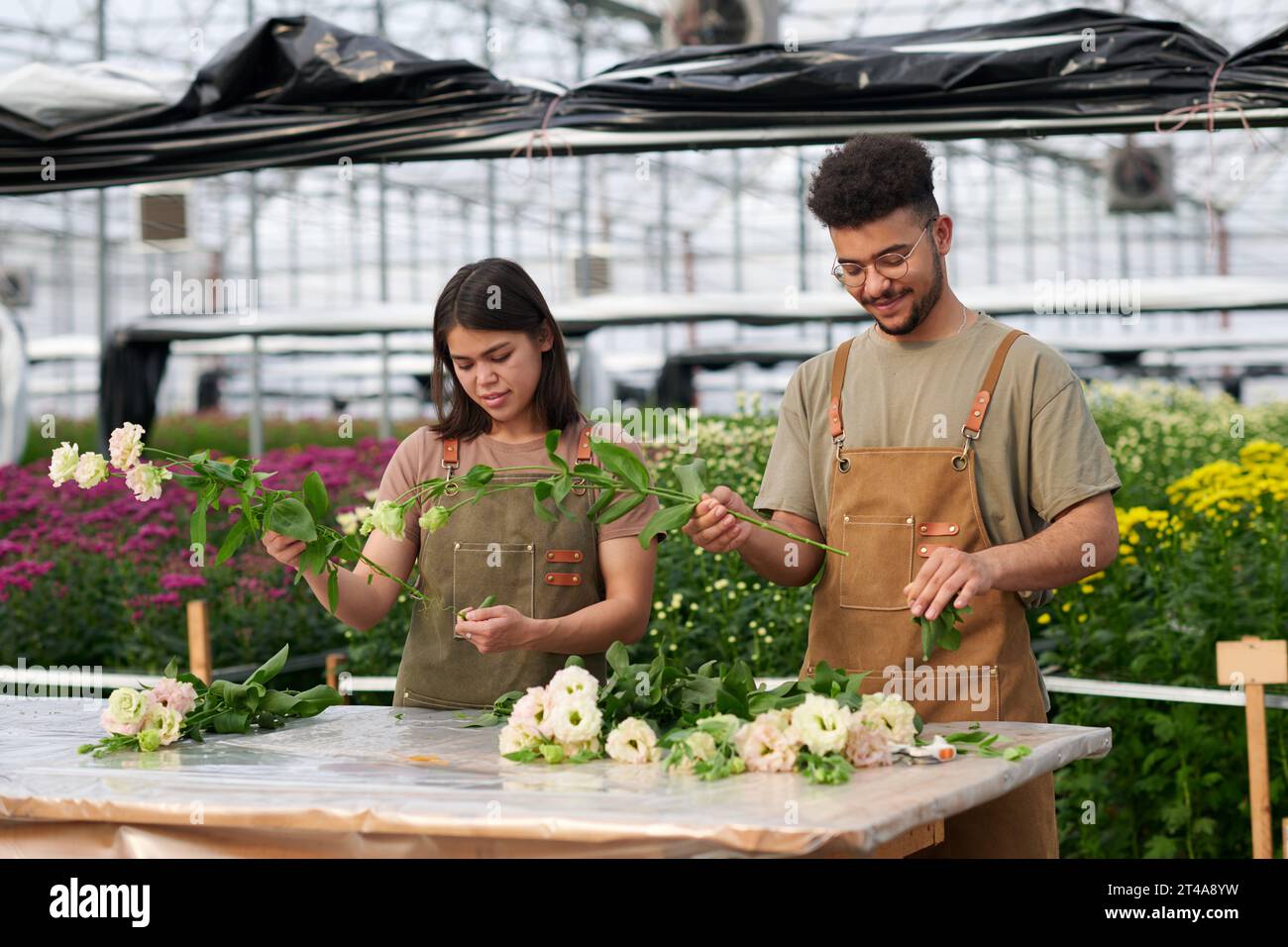 Two young farm workers hi-res stock photography and images - Alamy