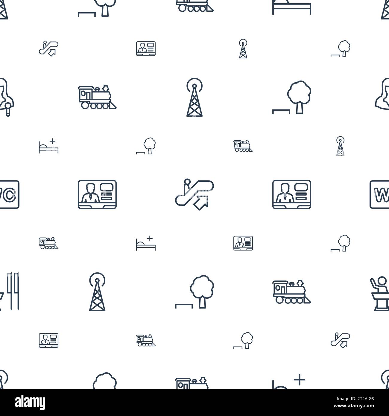 Public icons pattern seamless white background Vector Image Stock ...