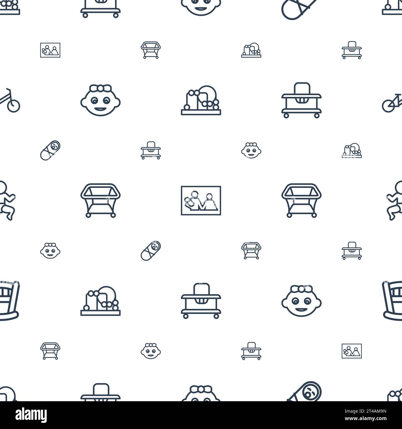 Newborn icons pattern seamless white background Vector Image Stock ...