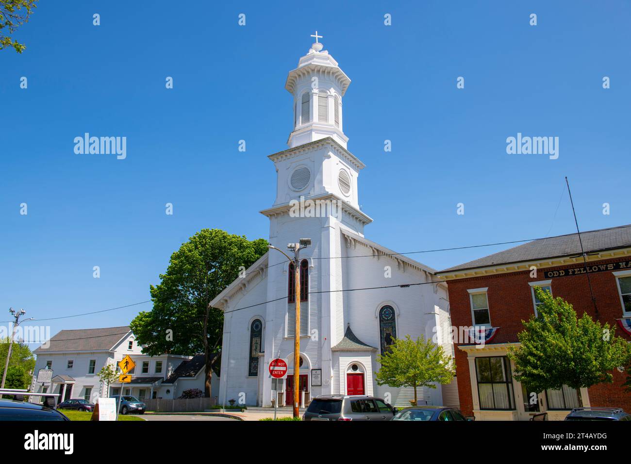 United Methodist Church on Main Street in historic town center of ...