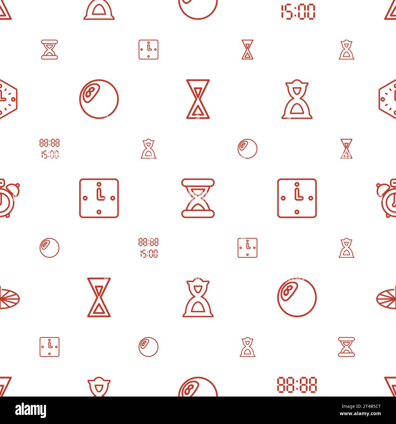 Clock icons pattern seamless white background Vector Image Stock Vector ...
