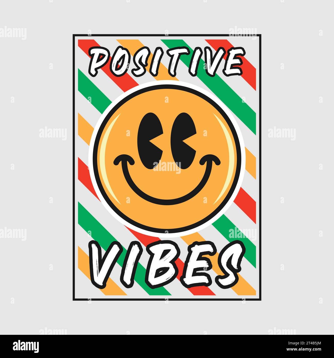 Smile face emoji with positive vibes phrase. Positive quotes ...