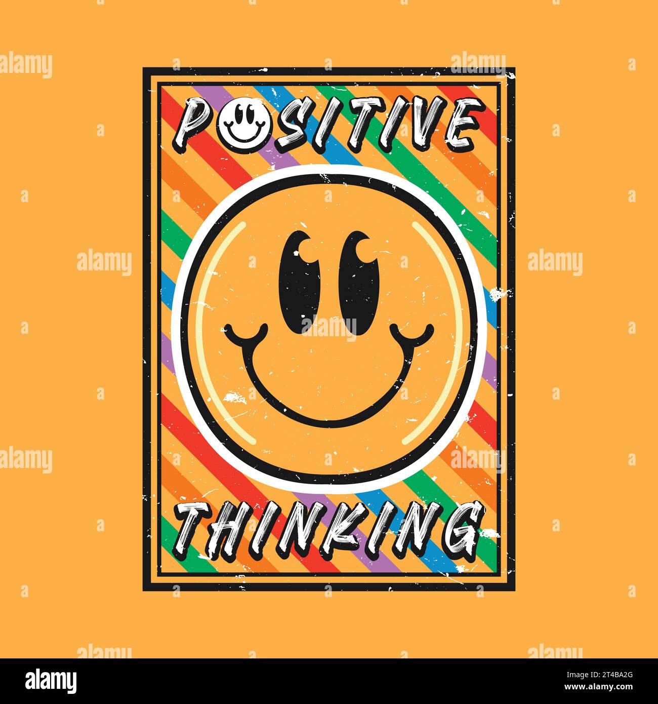 Smile face emoji with positive thinking phrase. Positive quotes ...