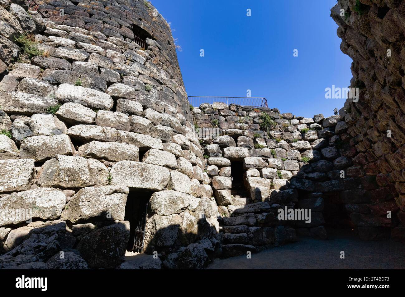 Nuraghe Santu Antine, inner courtyard at the tower, Bonnanaro culture, megalithic ruin, fortress, archaeological site near Torralba, Sassari Stock Photo