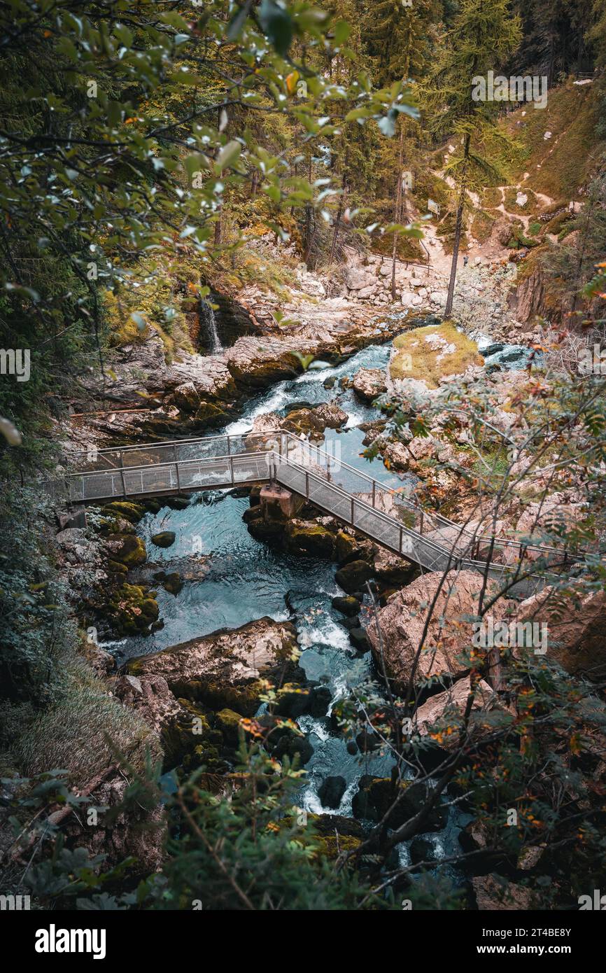 Grid footpath at the waterfall, Gollinger Waterfall, Goldigen, Austria ...