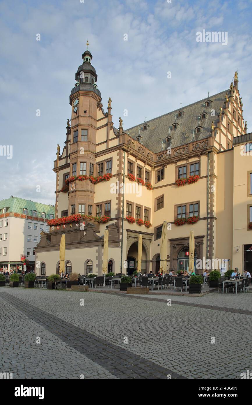 Renaissance Town Hall, Market Square, Schweinfurt, Lower Franconia, Franconia, Bavaria, Germany Stock Photo