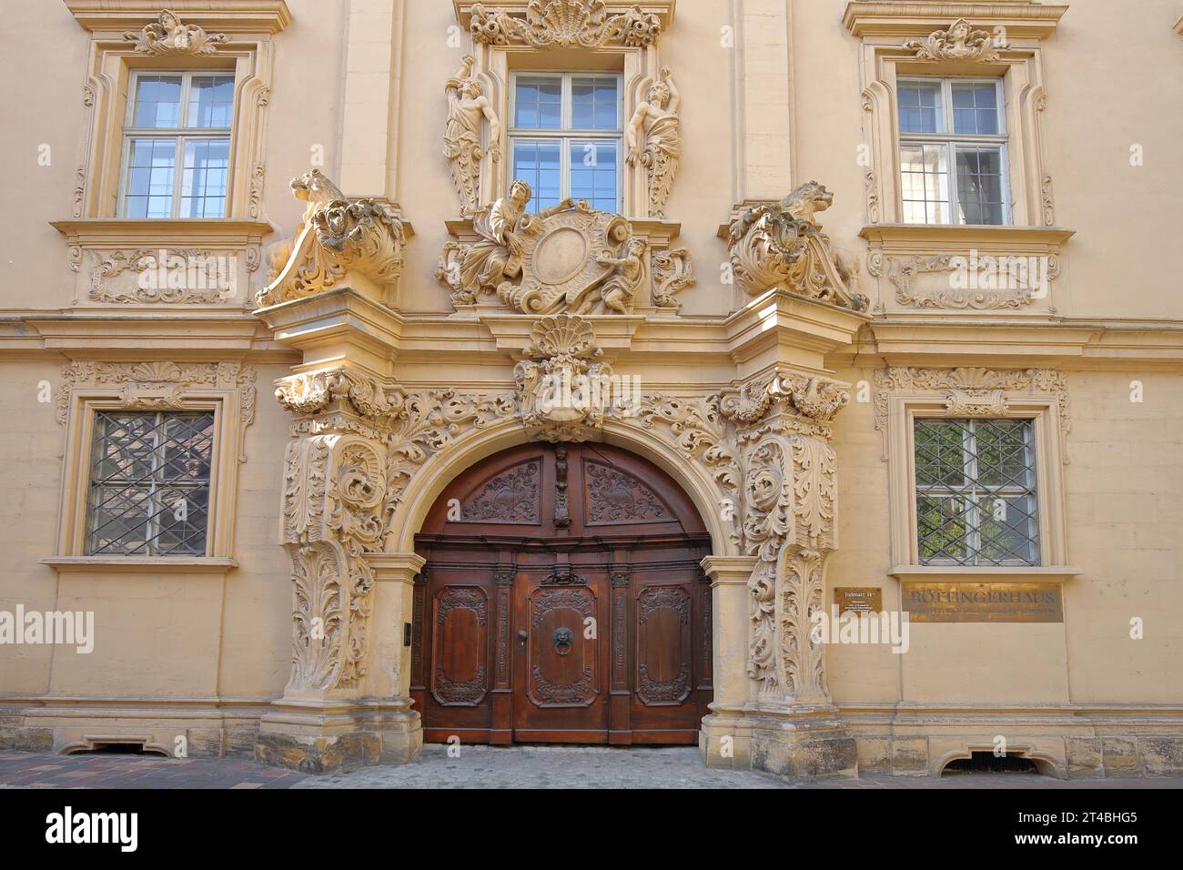 Portal with sculptures and ornaments from the baroque Boettingerhaus