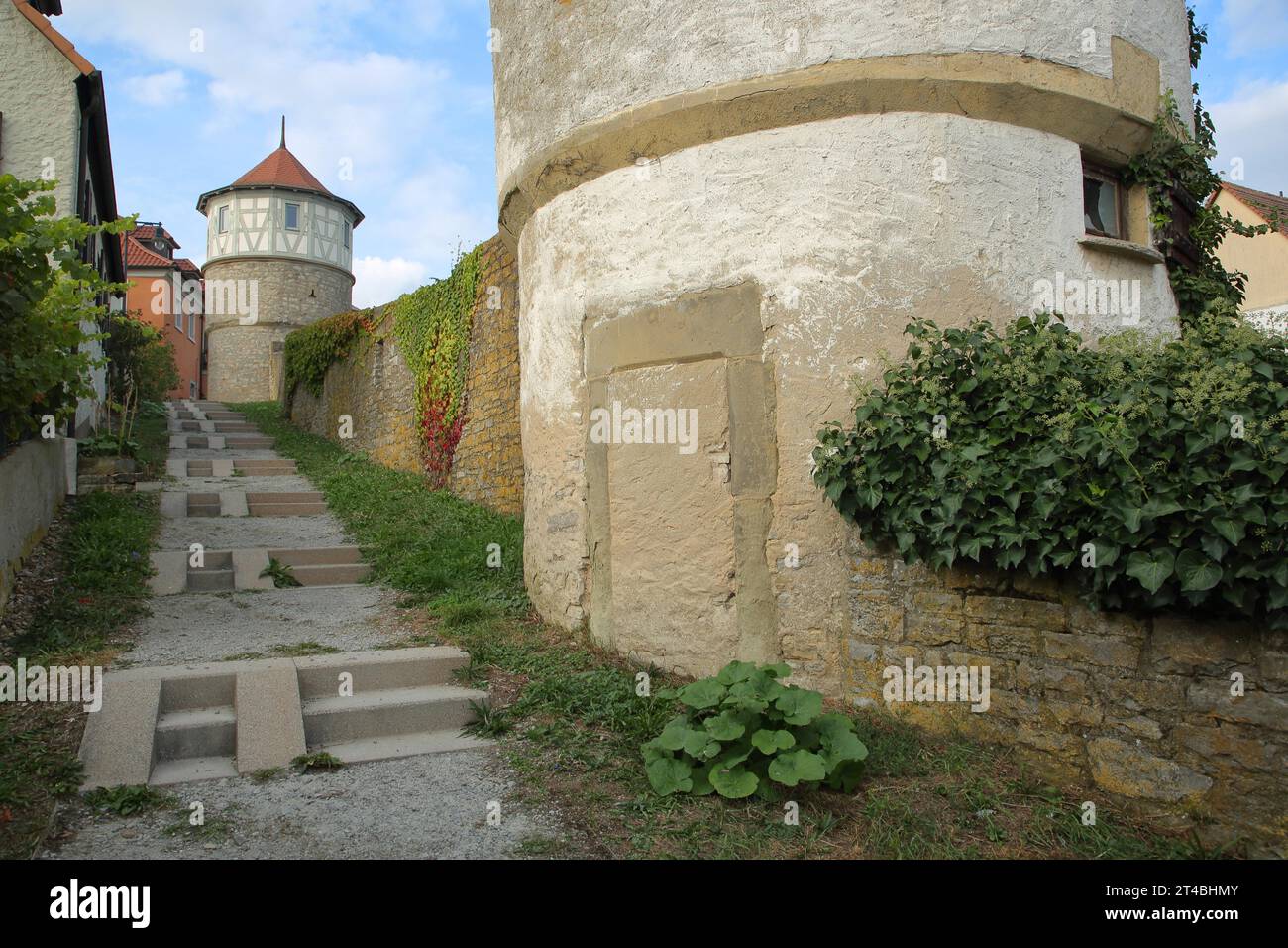 Historic towers and city wall, wall tower, city fortification, eastern ...