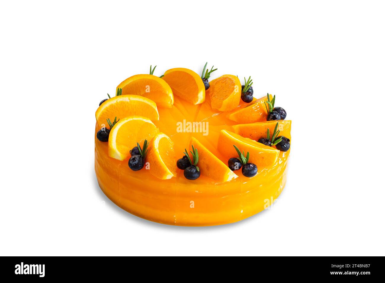 Homemade orange cake on white isolated background with clipping paths