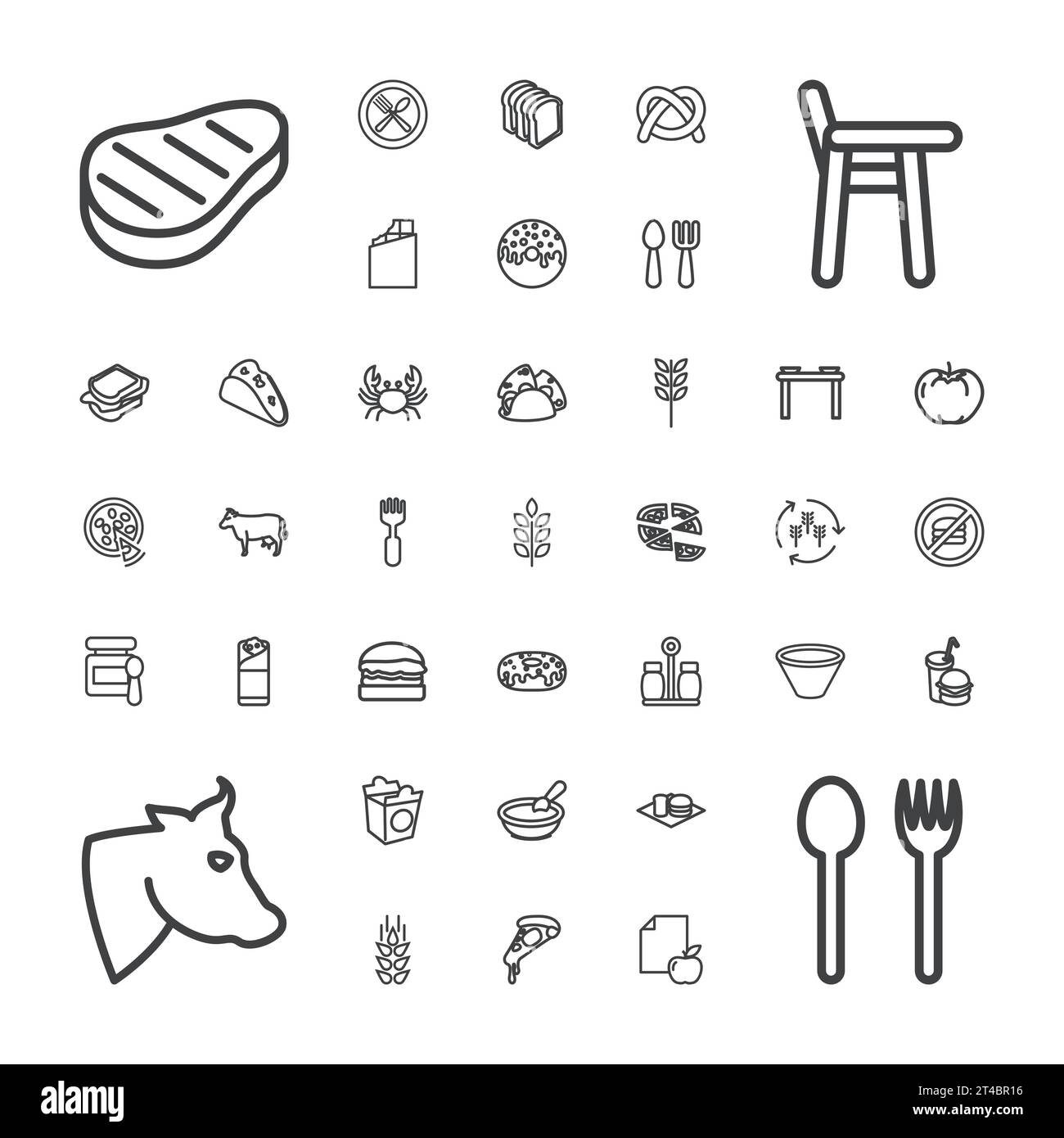 37 eat icons Royalty Free Vector Image Stock Vector Image & Art - Alamy