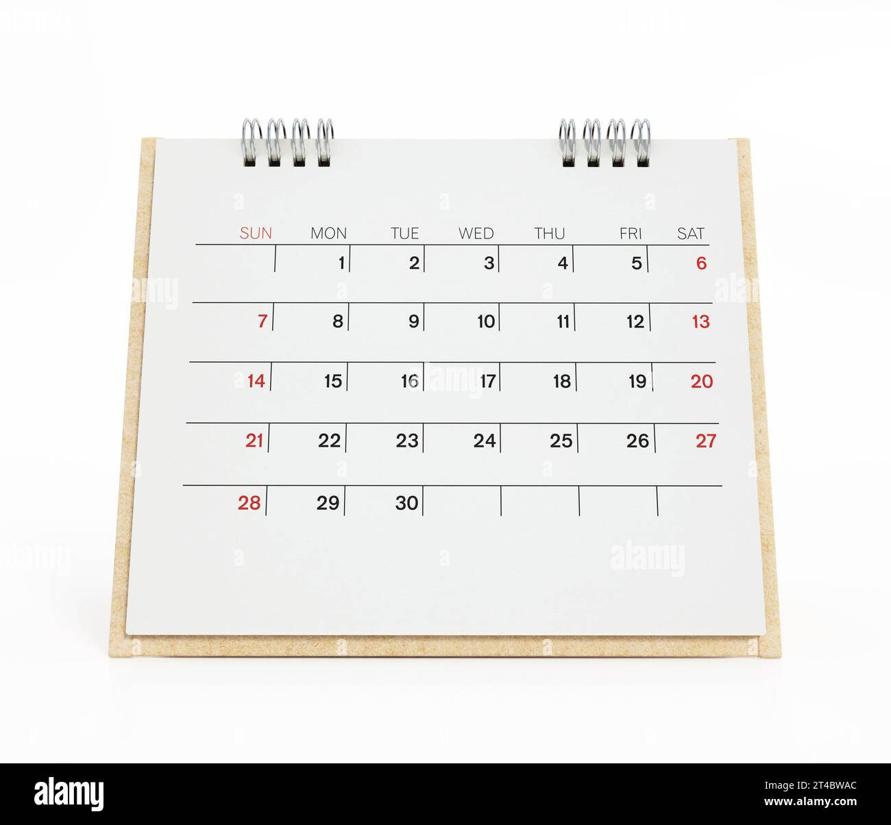 Desktop calendar isolated on white background. 3D illustration Stock ...
