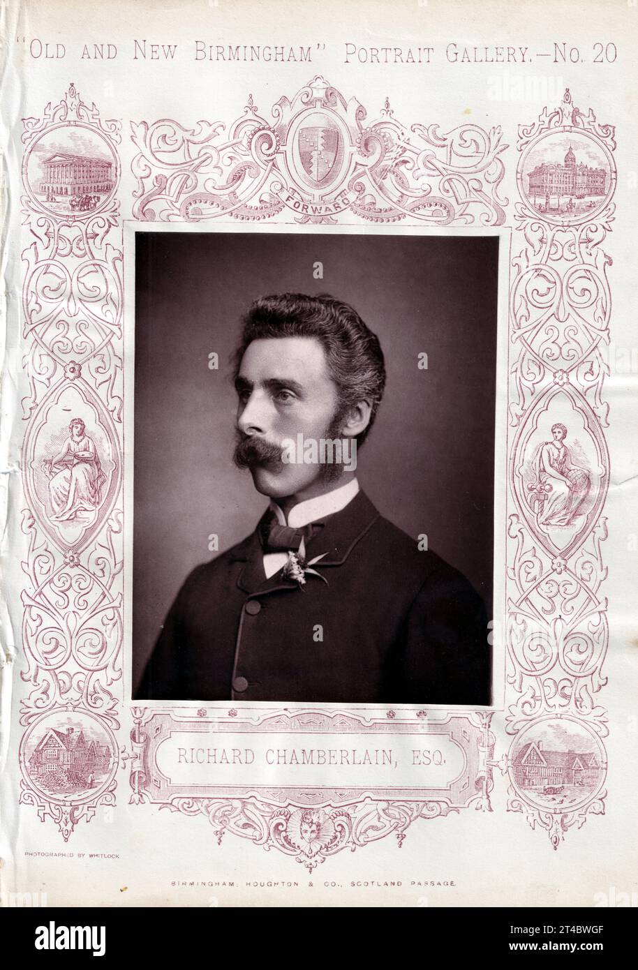 Richard Chamberlain, Esq. (1840-1899) by Henry Joseph Whitlock (1835-1918), 'Old and New Birmingham' Portrait Gallery, Houghton and Hammond, 1879. Stock Photo