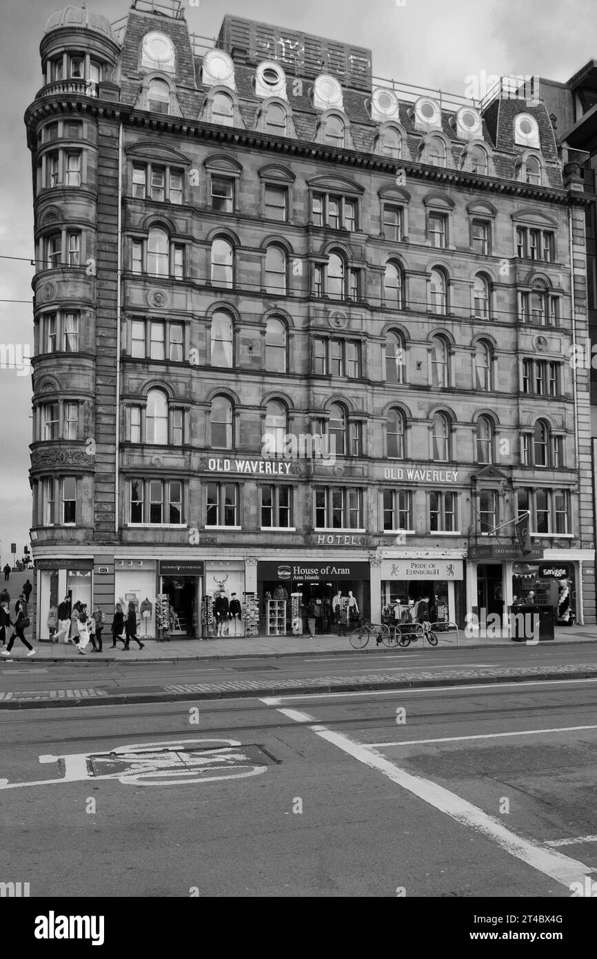 The Old Waverley Hotel, Princes Street, Edinburgh city, Scotland, UK Stock Photo