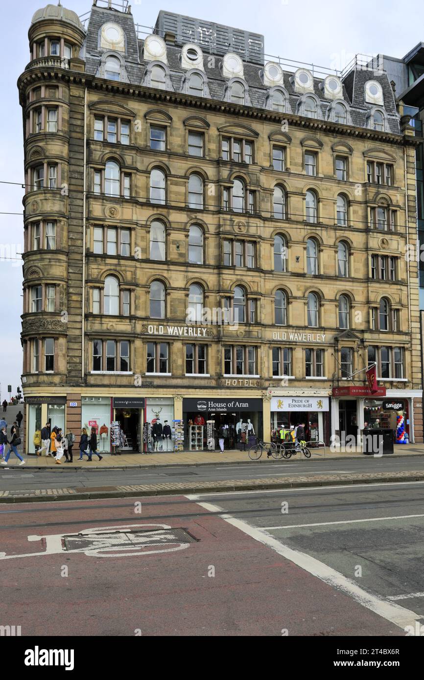 The Old Waverley Hotel, Princes Street, Edinburgh city, Scotland, UK Stock Photo