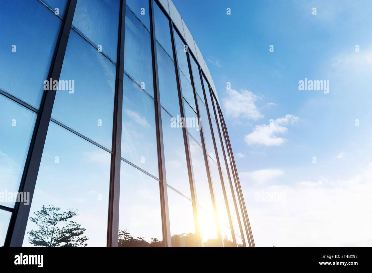 Glass wall on modern office building Stock Photo - Alamy