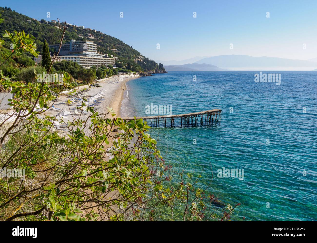 Nissaki Bay on the north east coast of Corfu in the Ionian Islands Greece Stock Photo