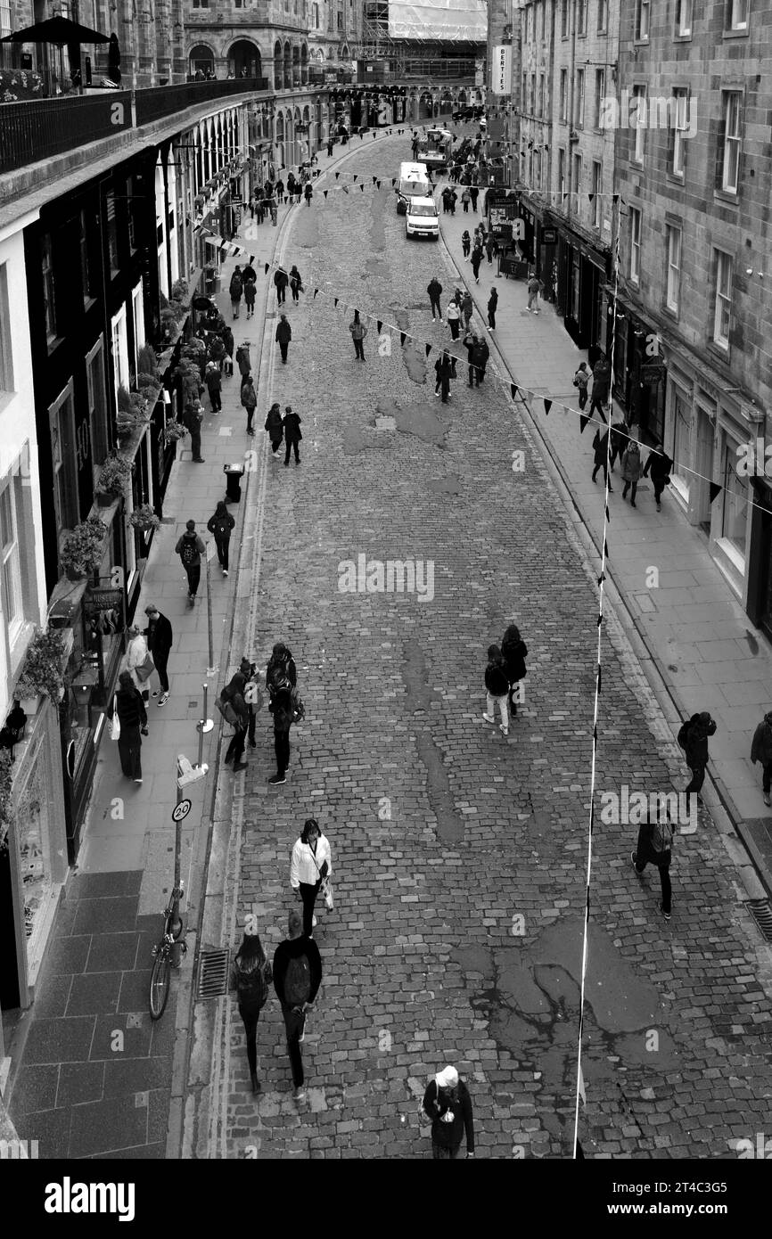 View over Victoria Street, Edinburgh City, Scotland, UK Stock Photo