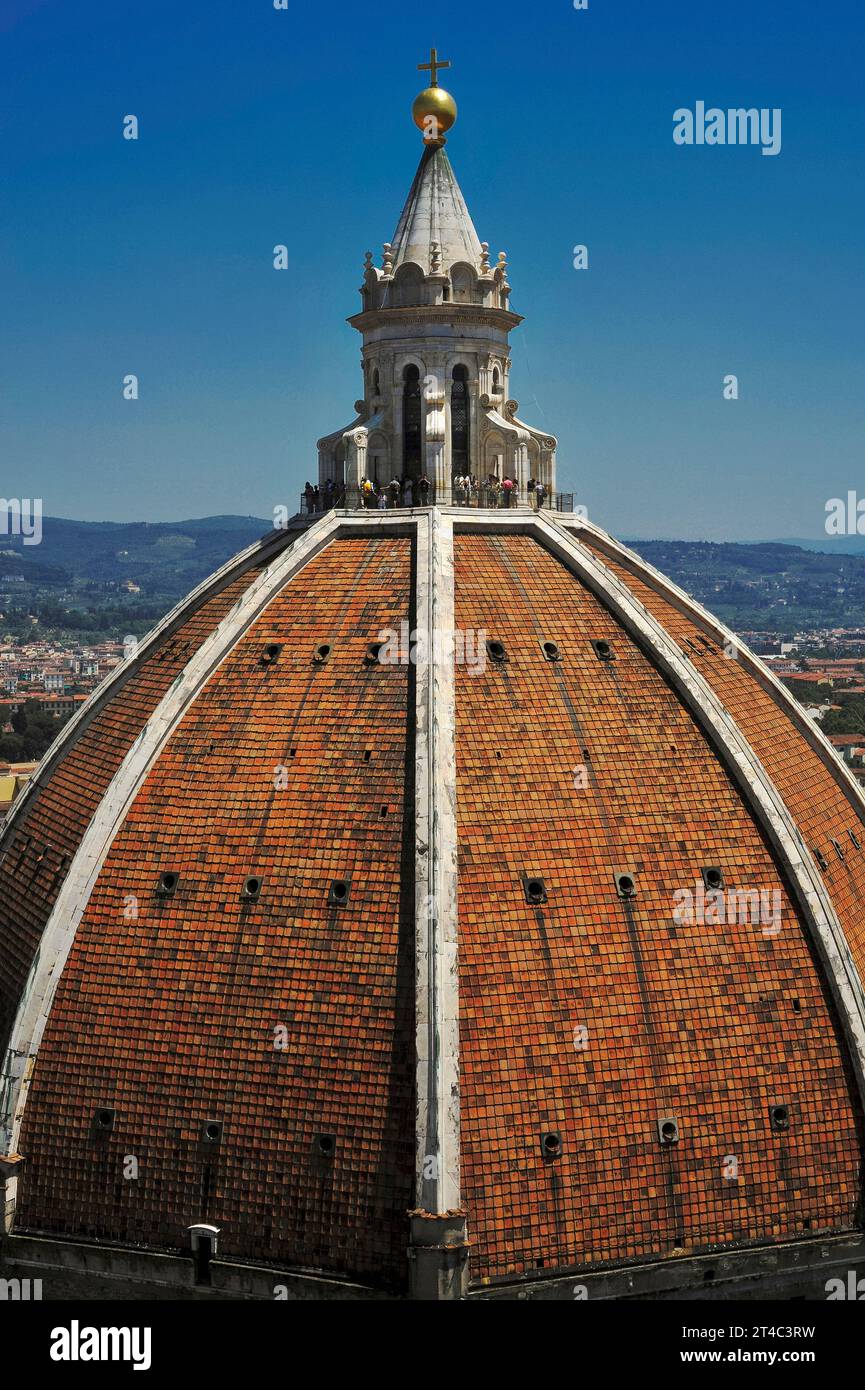 Dome of Florence Cathedral in Tuscany, Italy, the largest masonry vault ...