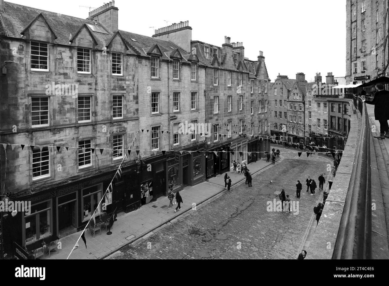 View over Victoria Street, Edinburgh City, Scotland, UK Stock Photo
