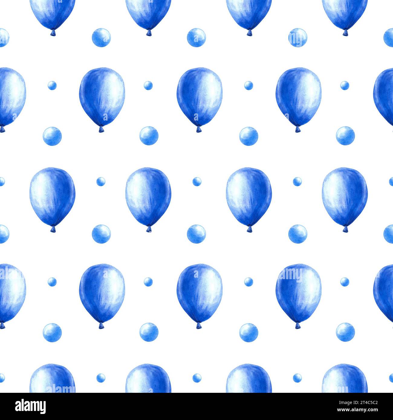 Blue air balloon with bubbles and peas seamless pattern It is a baby ...