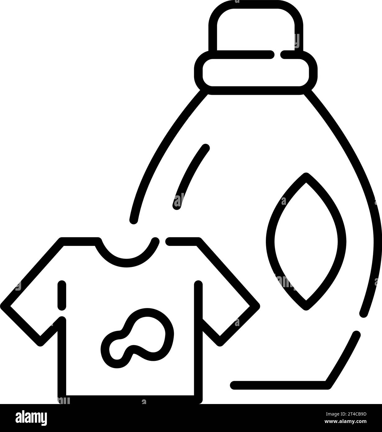 Stain removing liquid laundry detergent. Pixel perfect, editable stroke Stock Vector