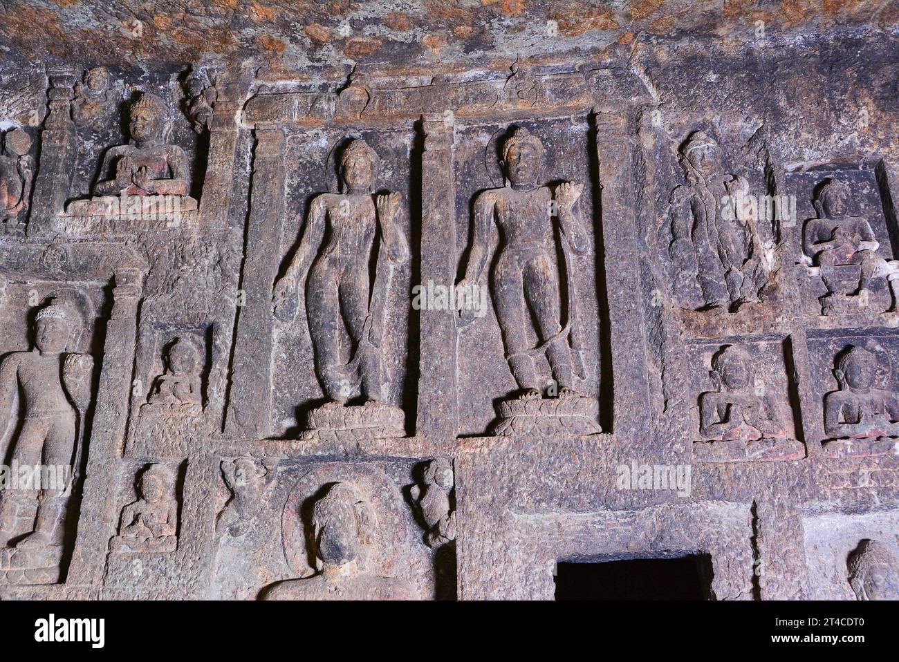 Ghatotkacha Vihara Intrusive Buddha images above the cell on the right