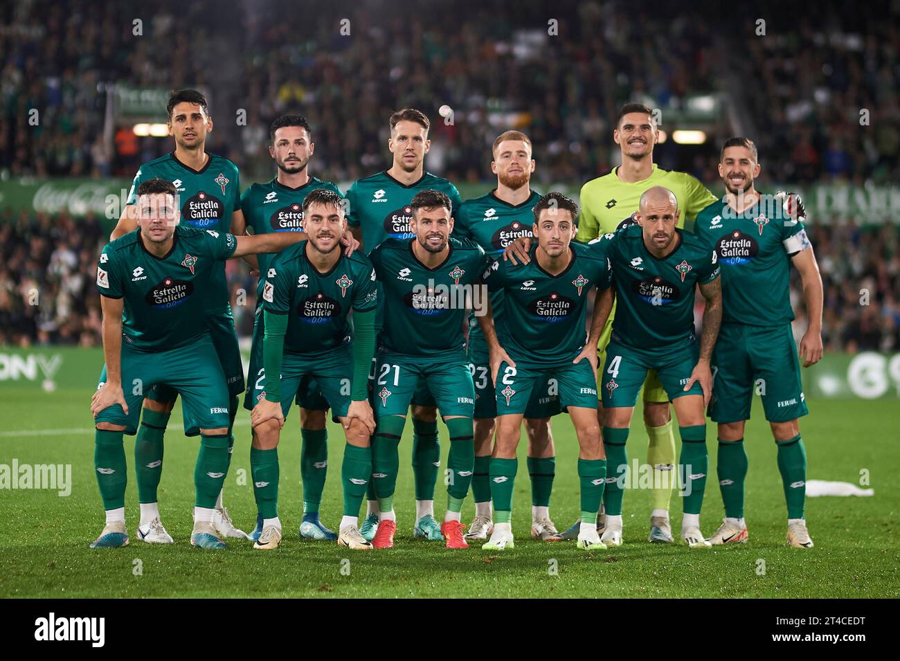Players of  of Racing Club Ferrol pose for a team photograph prior to the  LaLiga Hypermotion match between Real Racing Club and Racing Club Ferrol at Stock Photo