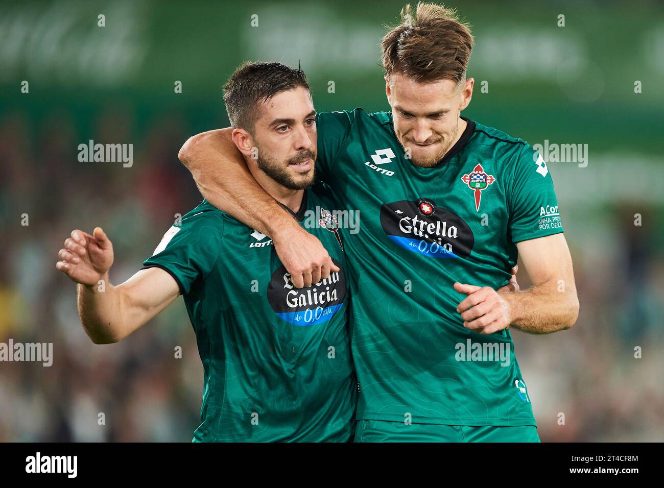 Heber Pena of Racing Club Ferrol celebrates after scoring his team's second goal during the LaLiga Hypermotion match between Real Racing Club and Raci Stock Photo