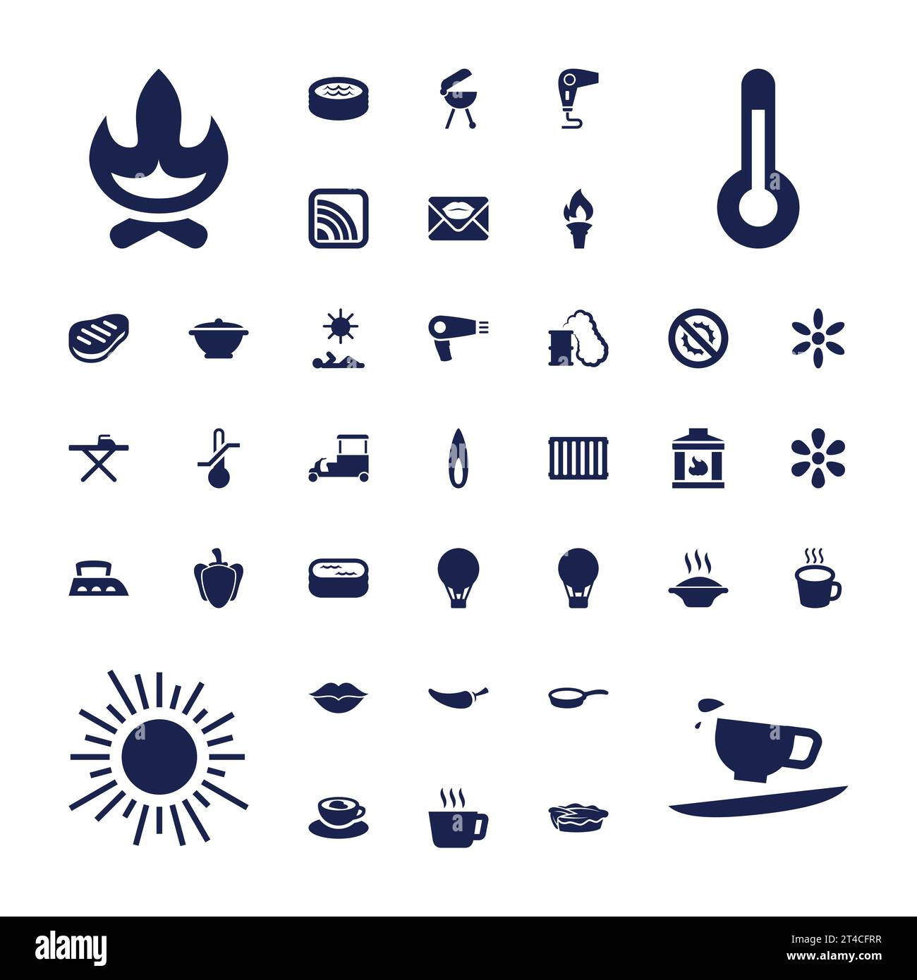 37 hot icons Royalty Free Vector Image Stock Vector Image & Art - Alamy