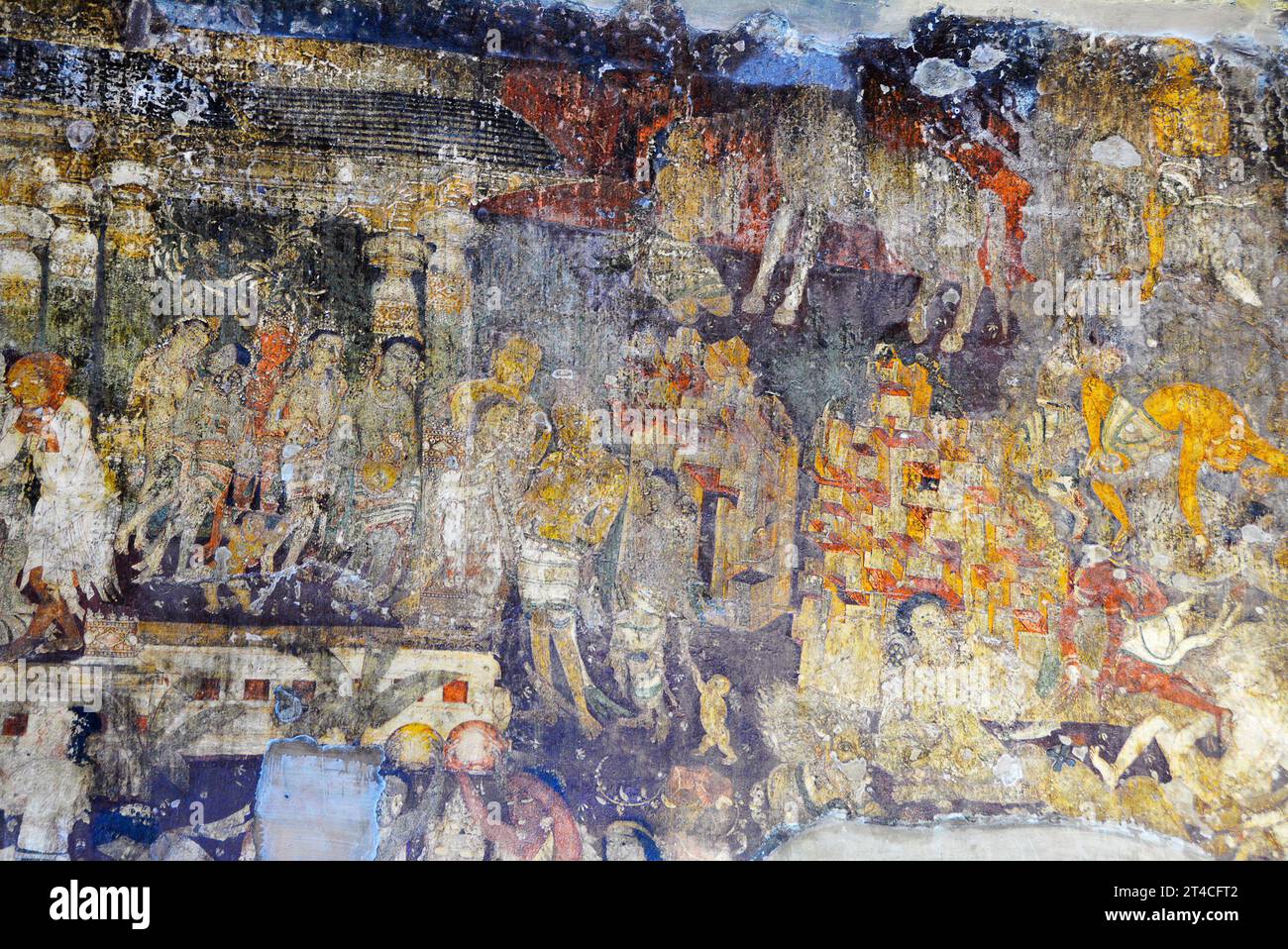 Cave No 17. Simhala Jataka Detail above the cell. Ajanta Caves