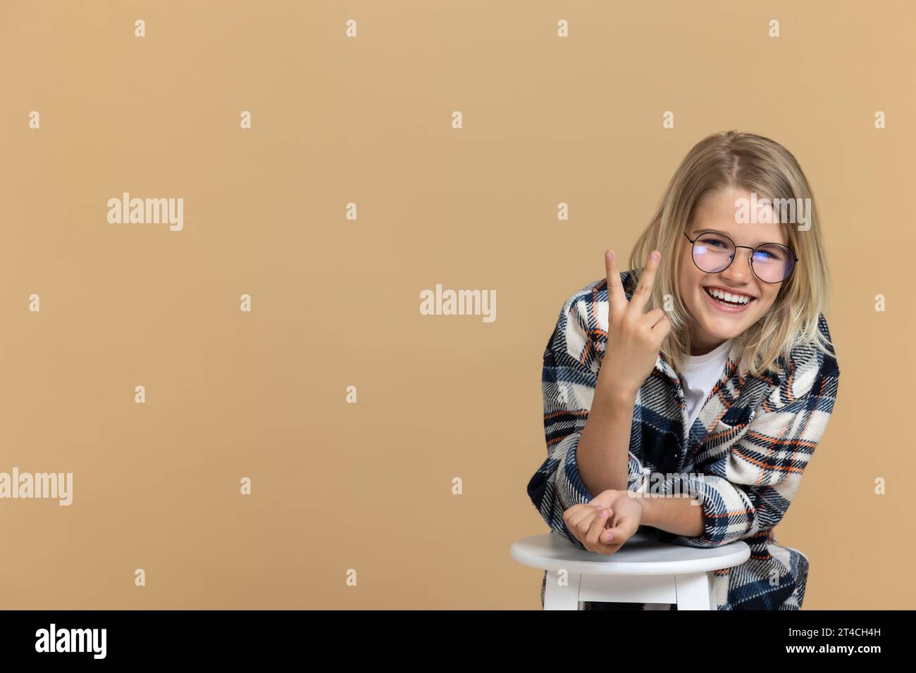 Glad happy pretty teen hi-res stock photography and images - Alamy
