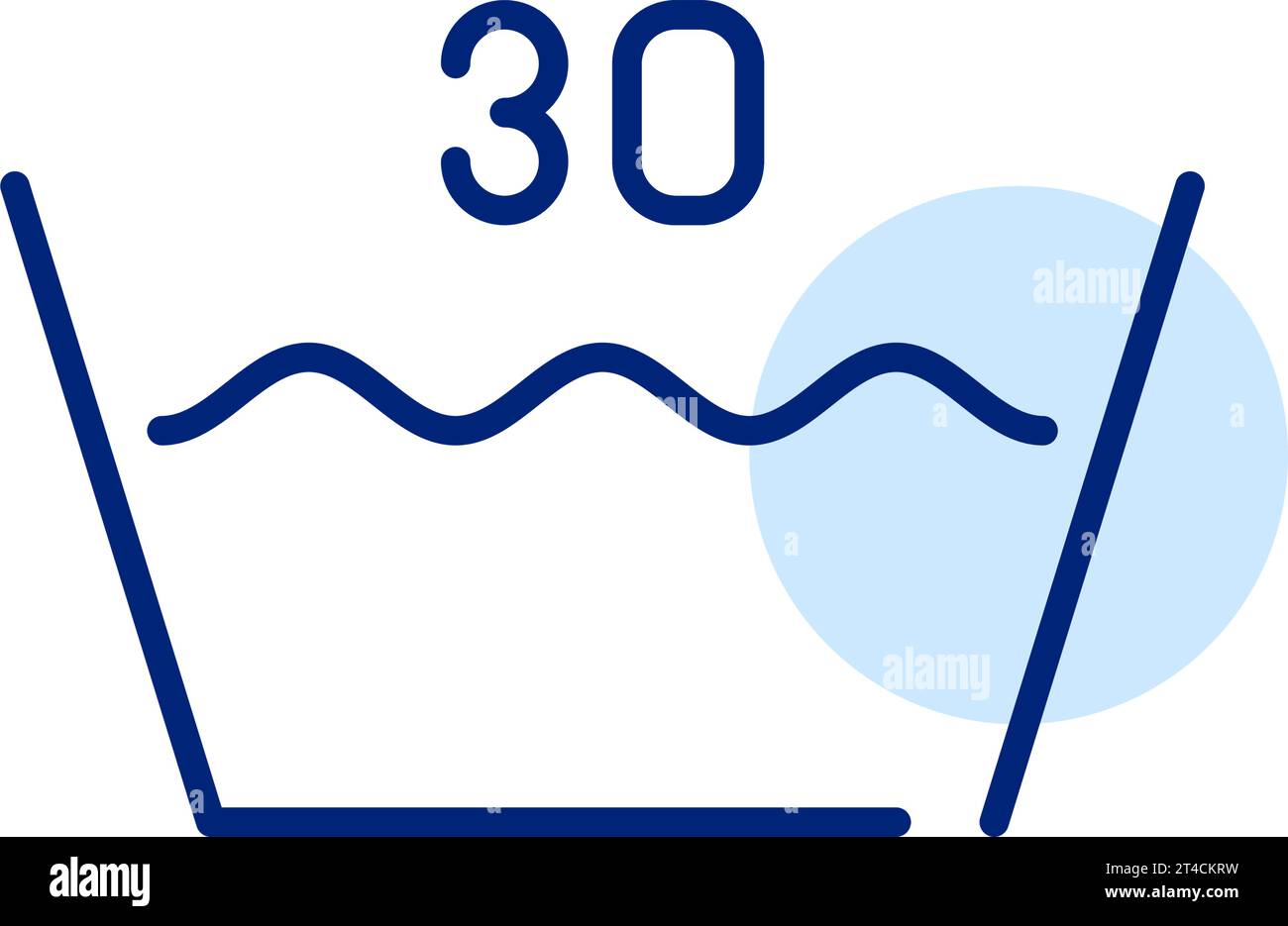 Washing clothes at 30 degrees temperature. Gentle laundry instructions