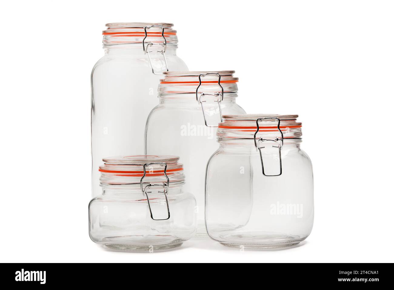Glass jars with tightfitting lids for bulk products such as cereals